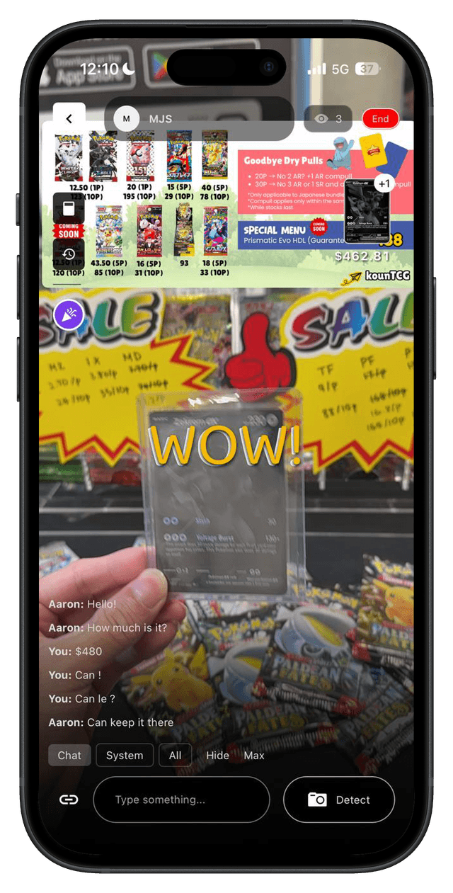 CollectorVault streamer dashboard